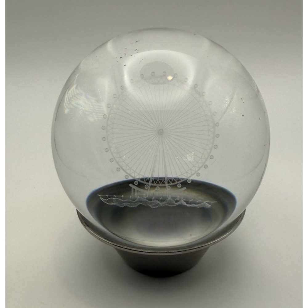 Crystal Clear Glass Ball Ferris Wheel 1990's Vibe / 3D Laser / 3" Paperweight